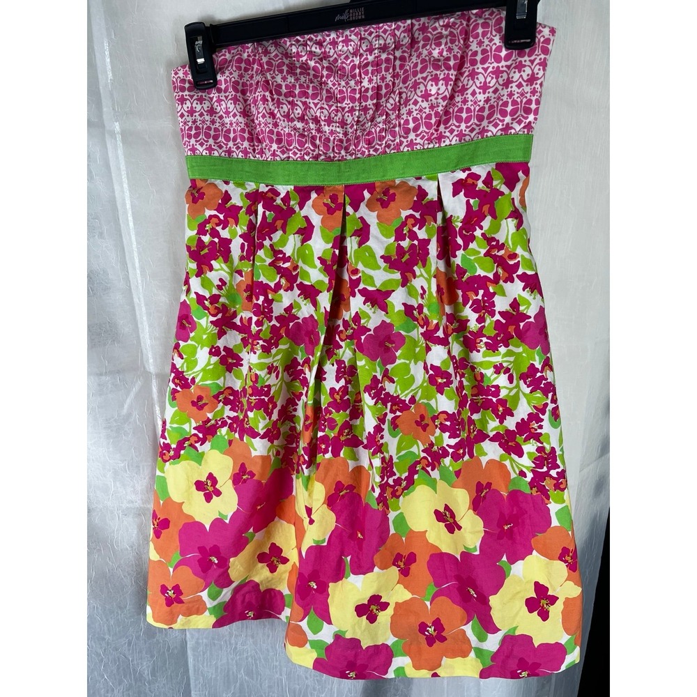 Lilly Pulitzer strapless floral lined dress size 4 - Picture 5 of 8